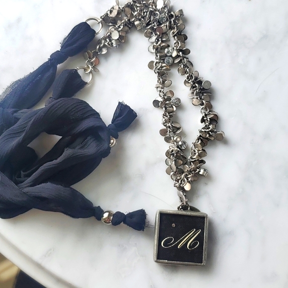 Jewel Kade Rhinestone Intial M Necklace - Picture 6 of 8